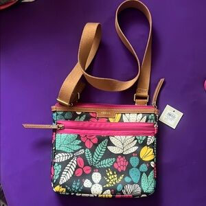 Fossil Multicolor Floral Crossbody Bag